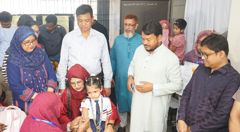হাম-রুবেলা টিকাদানে রাসিকের  সাফল্য শতভাগ